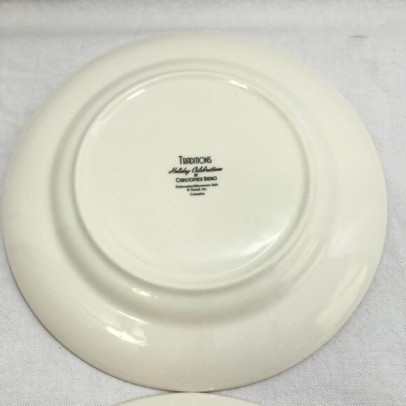 Christopher Radko Traditions Holiday Celebrations Appetizer or Salad Plate Set - Picture 3 of 5